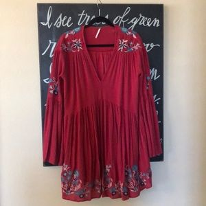 Free People Red Trapeze Dress